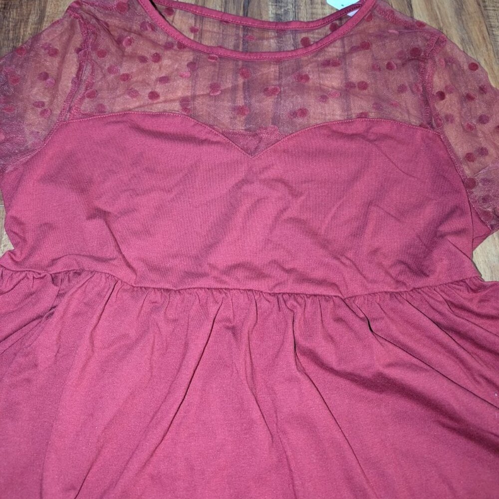 Red Shein blouse for Women Mesh top